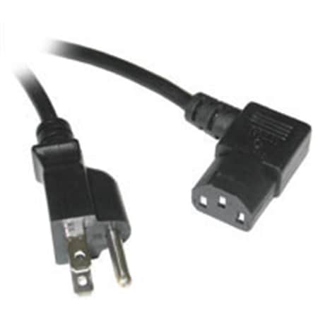 Fasttrack 10ft UNIVERSAL RIGHT ANGLE POWER CORD IEC320 C13 R-A to NEMA 5-15P FA11307